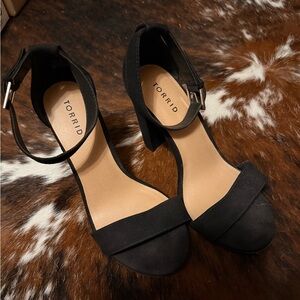 Torrid Black Ankle Strap Block Heels